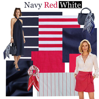 Navy Red White