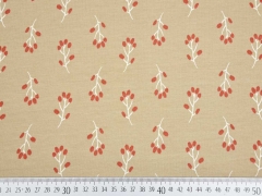 Sweatstoff Zweige Knospen, rostbraun beige