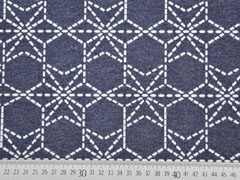 Dekostoff Jacquard Polarstern Doubleface blau grau