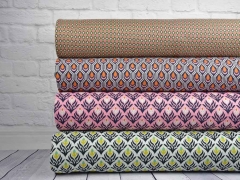 RESTST�CK 41 cm Bio-Jacquard Hamburger Liebe kleine Kreuze, pink gr�n