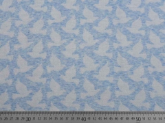 RESTST�CK 128 cm Bio-Jacquard Jerseystoff Tauben Hamburger Liebe, hellblau melange