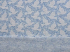 RESTST�CK 128 cm Bio-Jacquard Jerseystoff Tauben Hamburger Liebe, hellblau melange