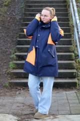 Outdoorstoff uni beschichtete R�ckseite wasserabweisend, dunkelblau