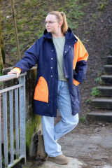 Outdoorstoff uni beschichtete R�ckseite wasserabweisend, dunkelblau