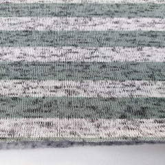 Strickstoff Streifen flauschige R�ckseite Meterware, mint grau