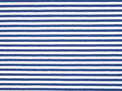 Jerseystoff Streifen 5 mm, mittelblau wei�