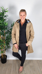 RESTST�CK 61 cm Baumwollstoff Trenchcoat Stoff mit Stretch, camel