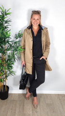 RESTST�CK 61 cm Baumwollstoff Trenchcoat Stoff mit Stretch, camel