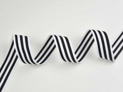 Ripsband schmale Streifen 3 cm, schwarz wei�