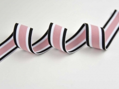 gestreiftes Gummiband 4 cm, schwarz wei� altrosa
