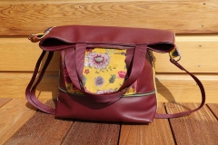 RESTST�CK 129 cm Dekosamt Velourstoff Blumen Kraniche, rot ocker