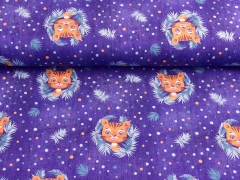 RESTST�CK 56 cm Jersey Jeanslook Digitaldruck Tiger in Palmbl�ttern, dunkelblau