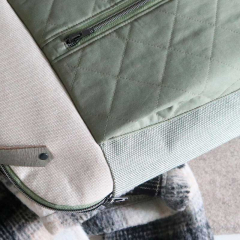 Dekostoff Jacquard Drizzle, natur gr�n