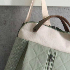 Dekostoff Jacquard Drizzle, natur gr�n
