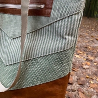 Dekostoff Jacquard Drizzle, natur gr�n