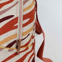 Dekostoff Zebra Animal Print Leinen Optik, terracotta wei� natur