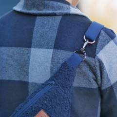Boucle Stoff Schafsl�ckchen, dunkelblau