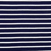 Sweatstoff French Terry Streifen, wei� dunkelblau