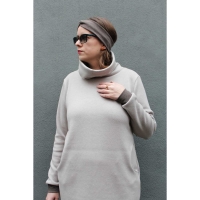 RESTST�CK 155 cm Strickstoff uni, taupe