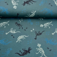 Jerseystoff Dinosaurier Skelett, dunkelgr�n