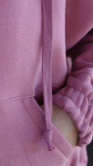 Jacquard Sweatstoff Drizzle K�stchenmuster, wei� altrosa