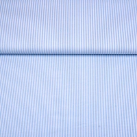 Baumwollstoff Streifen 3 mm garngef�rbt, hellblau wei�
