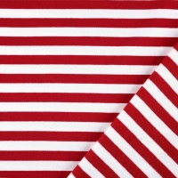 Sweatstoff French Terry Streifen 1,1 cm breit garngef�rbt, rot wei�