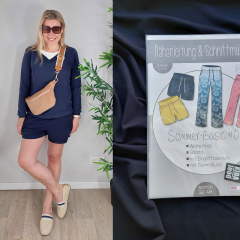 Sweat Stoff French Terry uni, dunkelblau