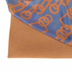 RESTST�CK 105 cm Viskose Stoff Blusenstoff Ringe Quadrate, terracotta braun jeansblau