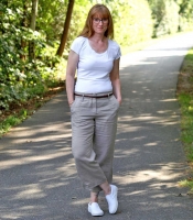 Leinenstoff gewaschen uni, beige