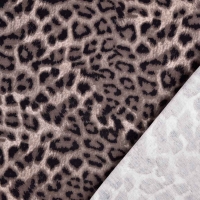 RESTST�CK 48 cm Hosenstretch Stoff Bengalin Leopardenmuster, braun schwarz