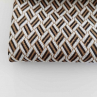 Jerseystoff Jacquard Strickjersey grafisches Muster, creme hellbraun schwarz