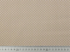 Baumwollstoff kleine Punkte beschichtet Petite Dots, wei� hellbeige
