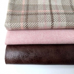 Dekostoff Karo Muster Quadrate, rosa dunkelbraun natur