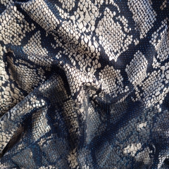 RESTST�CK 64 cm Jerseystoff Schlangenmuster Animal Print Glitzerpunkte, blau taupe grau