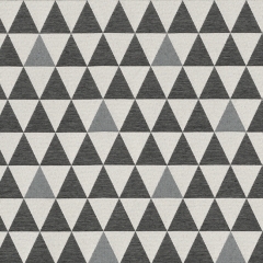 Dekostoff Dreiecke Triangles Jacquard Doubleface, cremewei� schwarz
