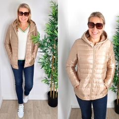 RESTST�CK 86 cm Steppstoff Streifen wattiert matt gl�nzend, beige