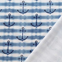 Sweatstoff French Terry Anker Streifen, jeansblau wei�