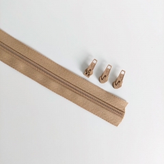 endlos Rei�verschluss Meterware 5 mm + 3 Schieber, beige