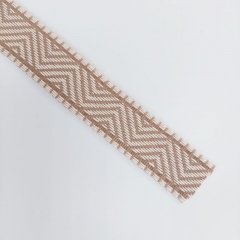 Jacquard Webband Zickzackmuster 2,5 cm breit, beige cremewei�