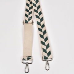 Taschengurt Taschenriemen Trapez schr�ge Blockstreifen, jadegr�n hellbeige