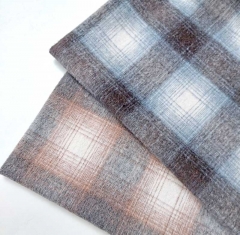 Wollstoff Karomuster Holzf�ller Style Webware, jeansblau dunkelbraun