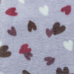 RESTST�CK 139 cm Wellnessfleece Stoff Regenbogen Herzen Doubleface Pl�sch, helllila