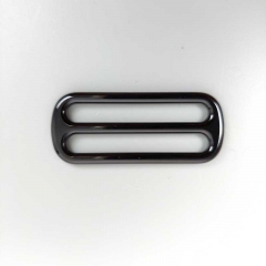 Feststellschnalle f�r Gurtband Schieber Metall 3,8 cm hochwertig hochgl�nzend, gunmetal