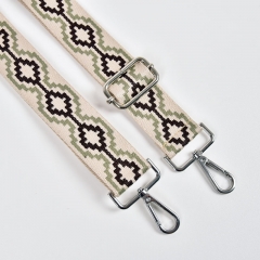 Taschengurt Taschenriemen Ethnomuster 3,8 cm, khakigr�n dunkelbraun beige