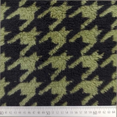 Teddyfleece Teddyfell Hahnentritt Muster, schwarz gr�n
