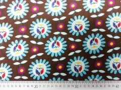 Feincord Stoff Babycord Eulen Owls Garden by Jolijou, braun