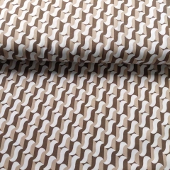 Viskose Twillstoff grafisches Retromuster, braun beige cremewei�