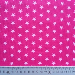 Feincord Stoff Babycord Sterne 1cm, rosa auf pink