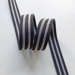 Gurtband Streifen Rucksackband 38 mm, grau schwarz